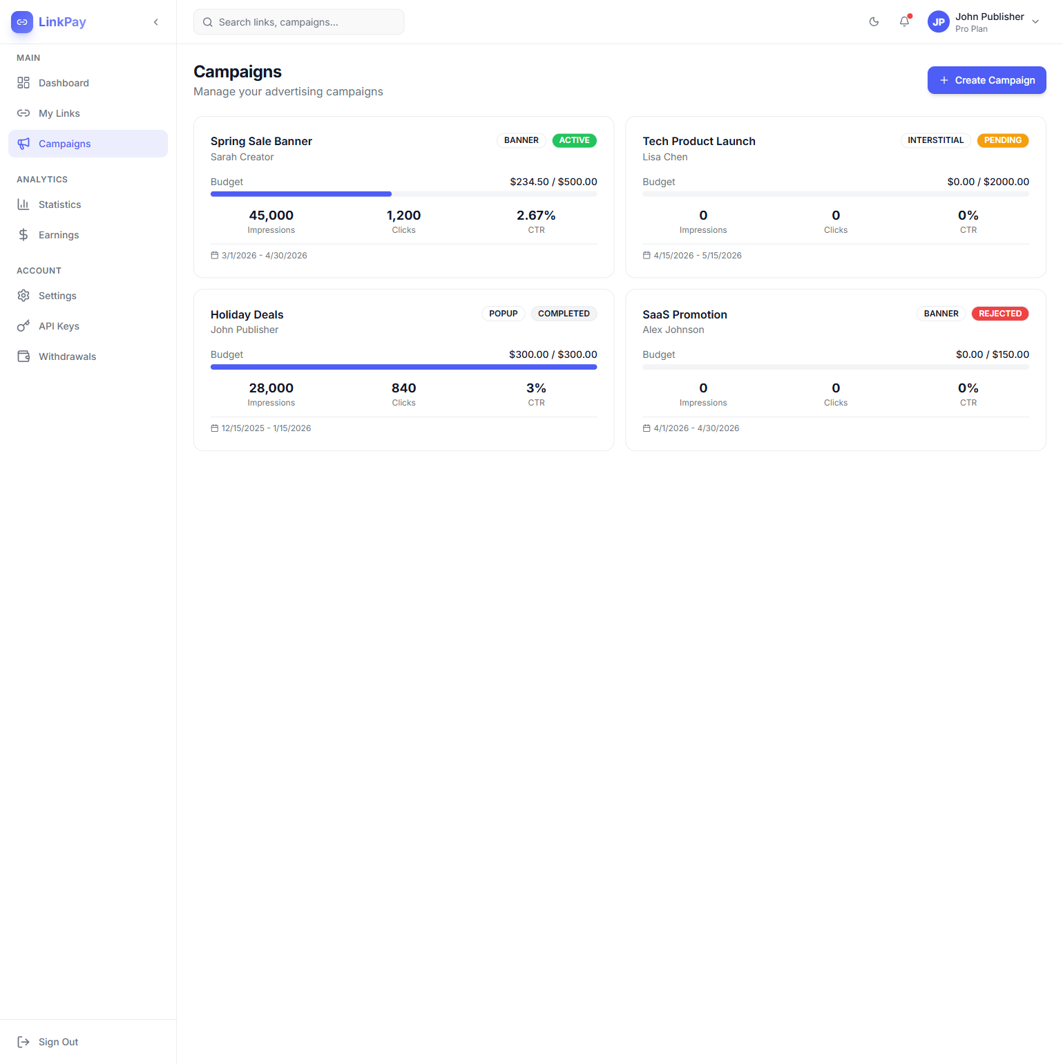 User: Campaigns